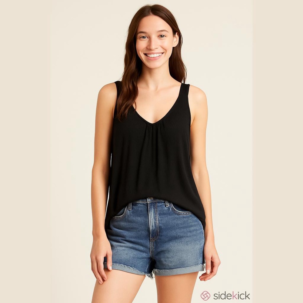 Sew In Love Black Relaxed Sleeveless Tank Top
